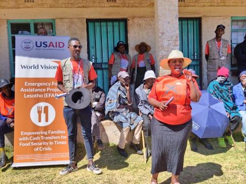 World Vision provides cash assistance to 343 food-insecure households in Matelile, Mafeteng