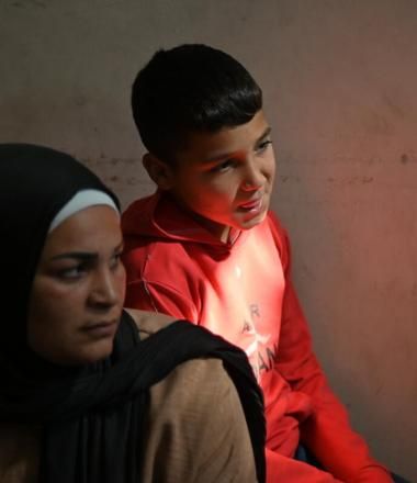 Mother and son in Lebanon